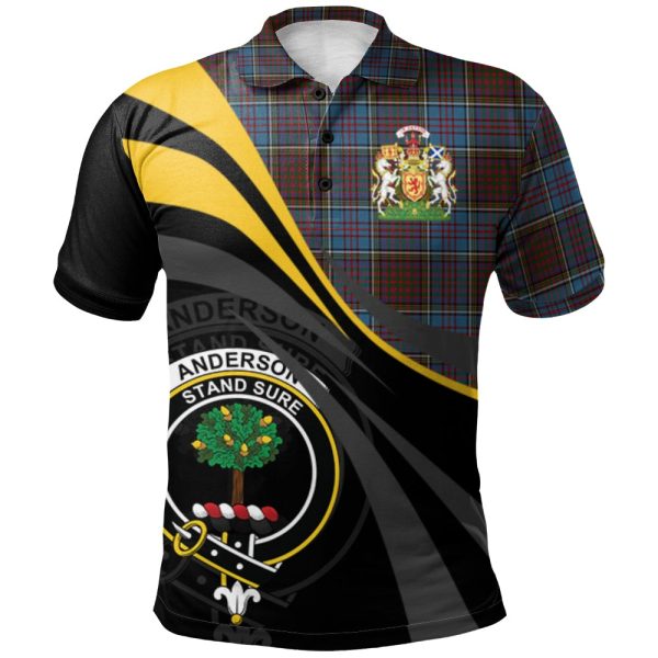 Anderson Highland Society of London Tartan Polo Shirt - Royal Coat Of Arms Style Sale