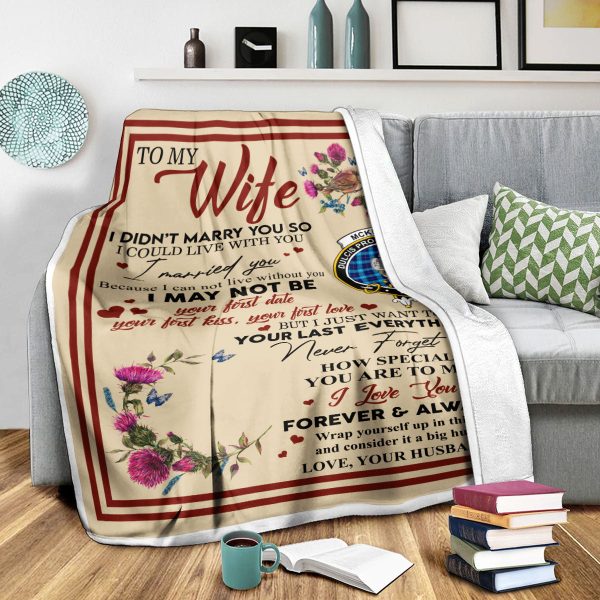 Scots Print Blanket - McKerrell Tartan Crest Blanket To My Wife Style, Gift From Scottish Husband For Cheap - Image 2