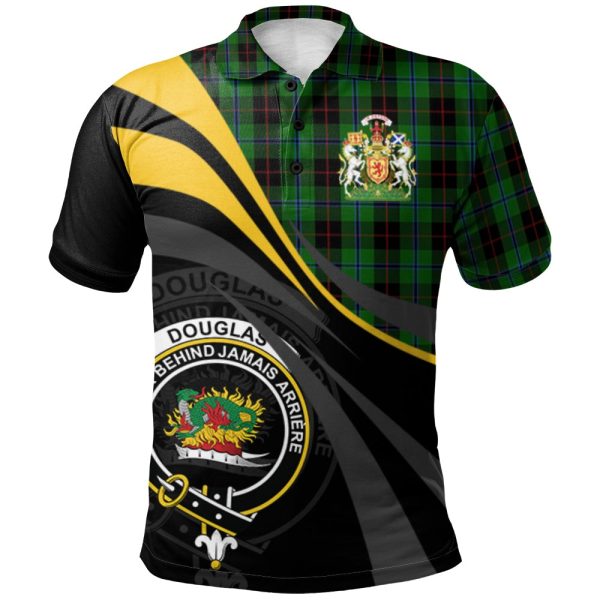 Douglas Black Tartan Polo Shirt - Royal Coat Of Arms Style on Sale