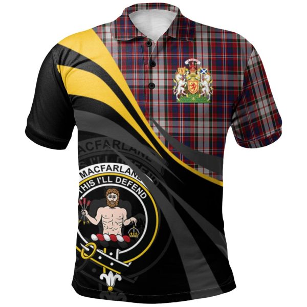 MacFarlane Dress Tartan Polo Shirt - Royal Coat Of Arms Style Hot on Sale