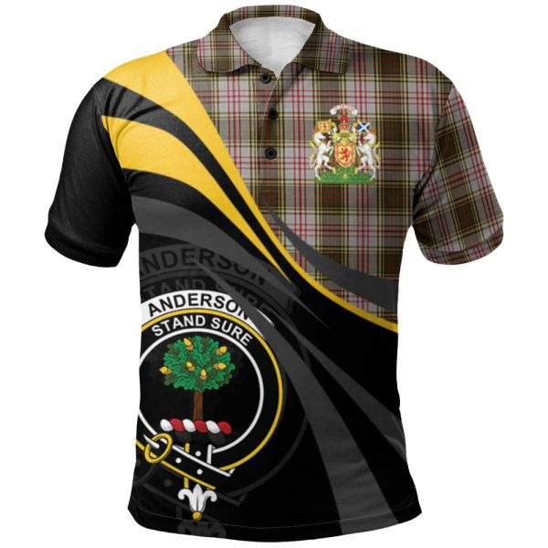 Anderson Dress Tartan Polo Shirt - Royal Coat Of Arms Style For Discount