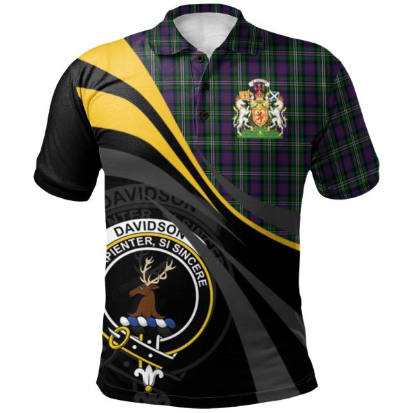 Davidson Double Tartan Polo Shirt - Royal Coat Of Arms Style Online