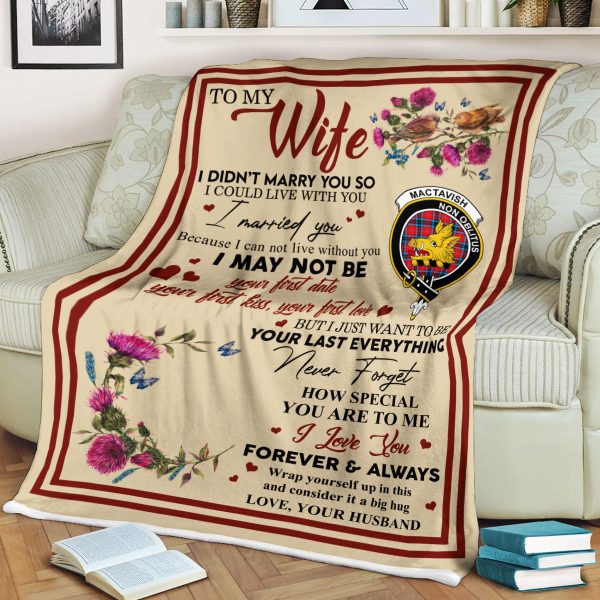Scots Print Blanket - MacTavish Tartan Crest Blanket To My Wife Style, Gift From Scottish Husband Online Hot Sale