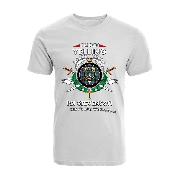 Stevenson Tartan Crest T-shirt - I m not yelling style Online now - Image 3