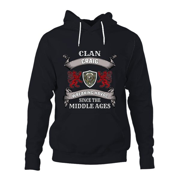 Craig Family Tartan - 2D Unisex Hoodie For Cheap - Image 4