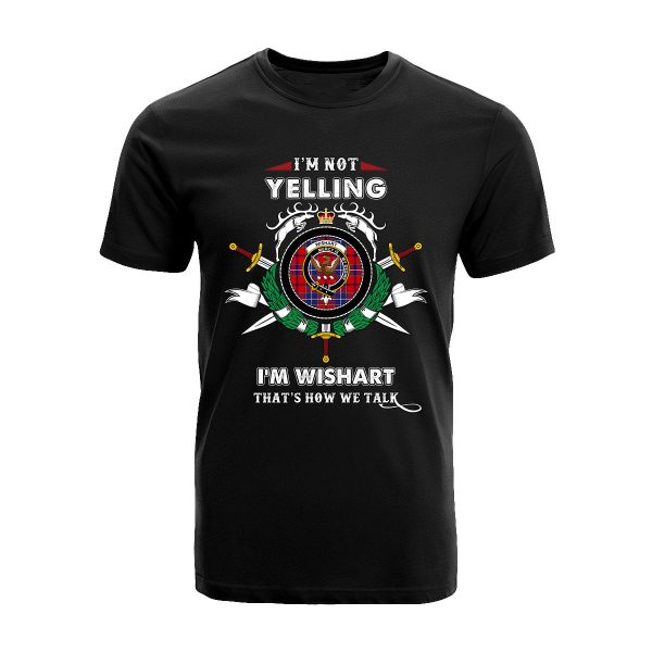 Wishart Tartan Crest T-shirt - I m not yelling style For Discount