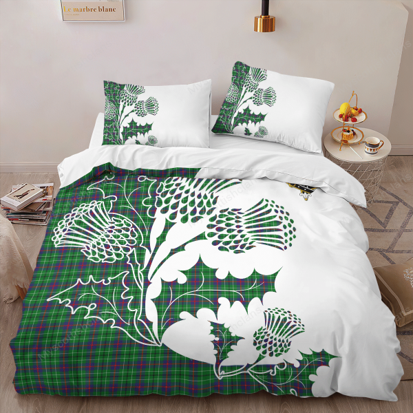 Duncan Tartan Crest Bedding Set - Thistle Style Fashion