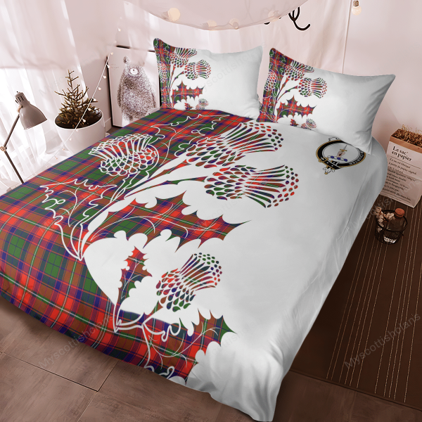 Charteris (Earl of Wemyss) Tartan Crest Bedding Set - Thistle Style Hot on Sale - Image 3
