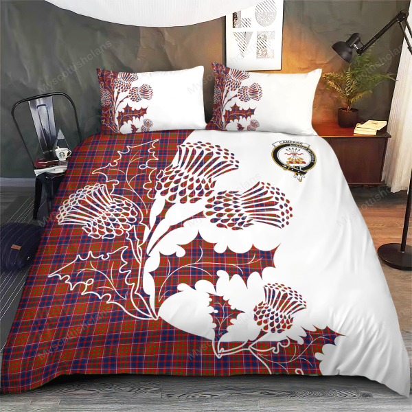 Cameron Tartan Crest Bedding Set - Thistle Style For Discount - Image 3