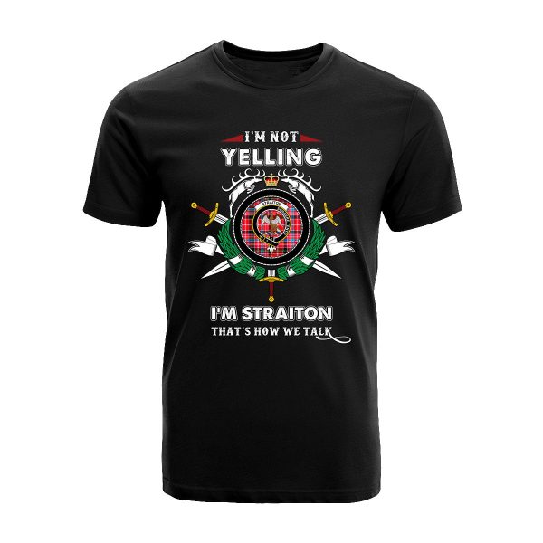 Straiton Tartan Crest T-shirt - I m not yelling style Online