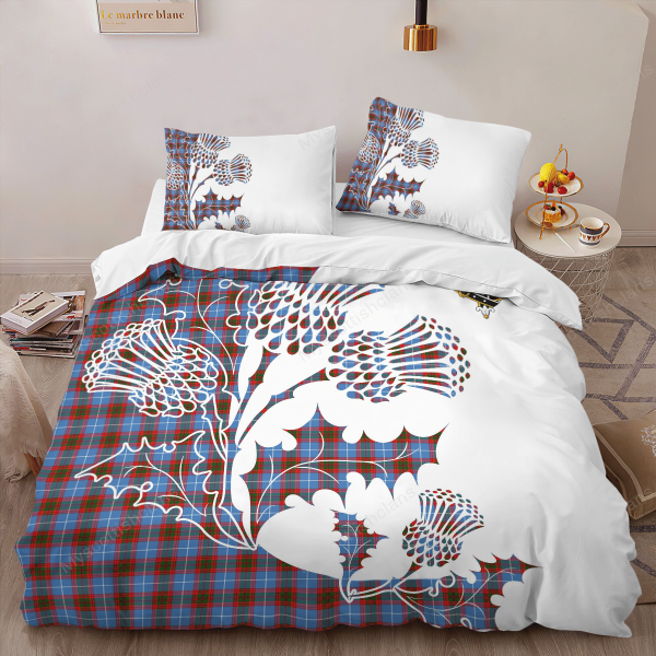 Pennycook Tartan Crest Bedding Set - Thistle Style on Sale