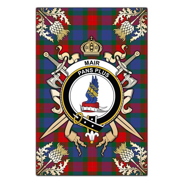 Mar Tartan Crest Black Garden Flag - Gold Thistle Style Hot on Sale
