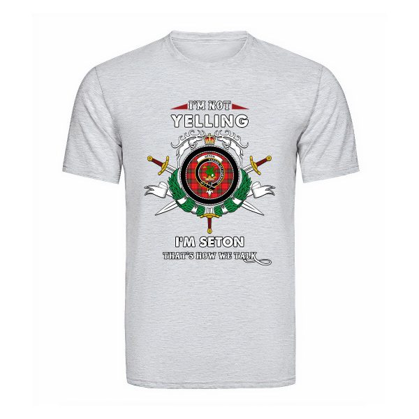 Seton Tartan Crest T-shirt - I m not yelling style Online Hot Sale - Image 5