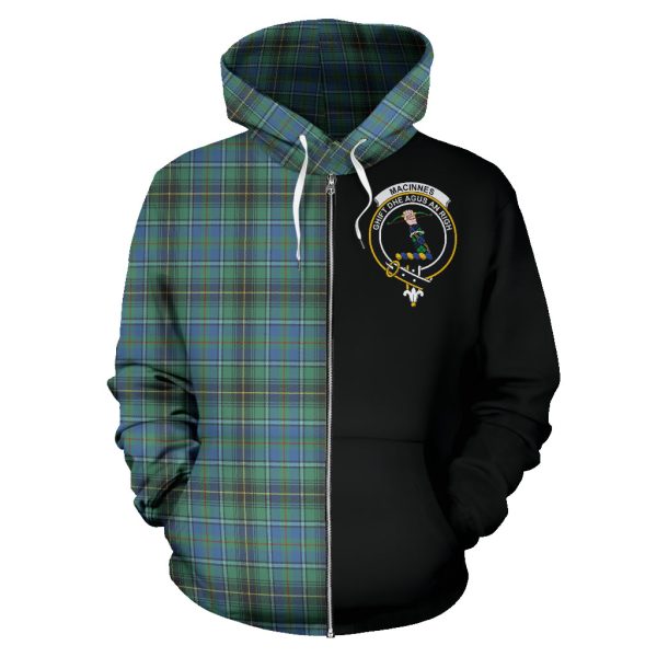 MacInnes Ancient Tartan Crest Zipper Hoodie - Half Of Me Style SP Online Hot Sale - Image 2