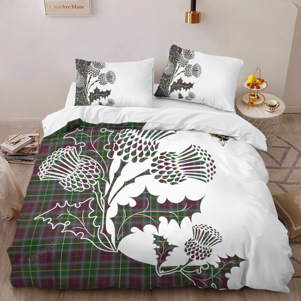 Crosbie Tartan Crest Bedding Set - Thistle Style Discount