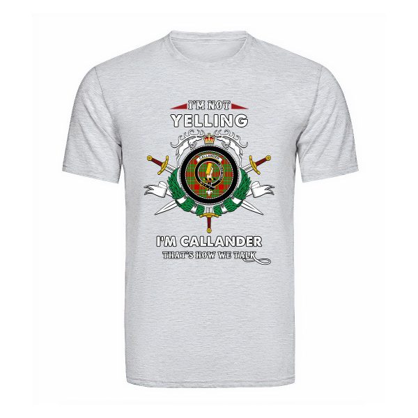 Callander Tartan Crest T-shirt - I m not yelling style Hot on Sale - Image 5