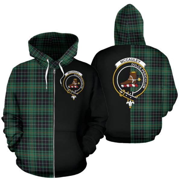 McCauley Hunting Ancient Tartan Crest Zipper Hoodie - Half Of Me Style SP Fashion