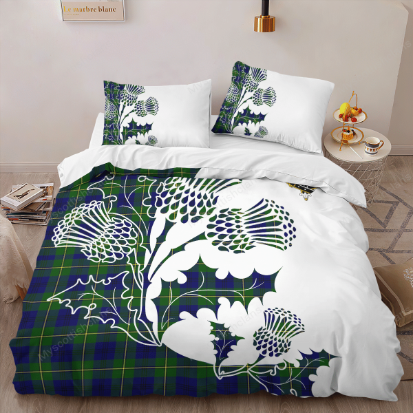 Johnstone Tartan Crest Bedding Set - Thistle Style Discount