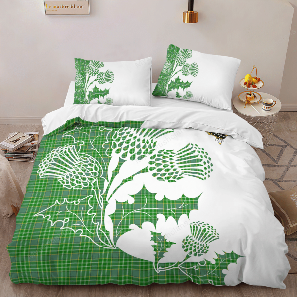 Currie Or Curry Tartan Crest Bedding Set - Thistle Style Fashion