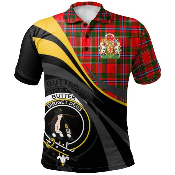Butter Tartan Polo Shirt - Royal Coat Of Arms Style Online Sale