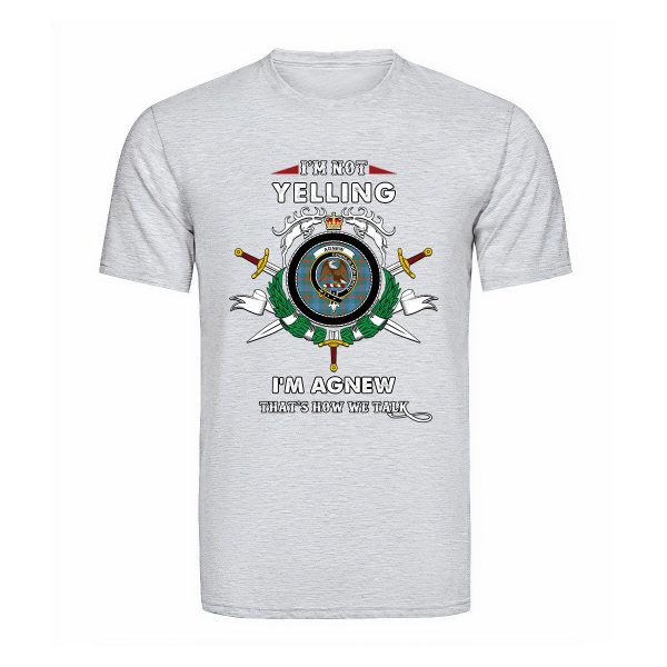 Agnew Tartan Crest T-shirt - I m not yelling style Online Sale - Image 5
