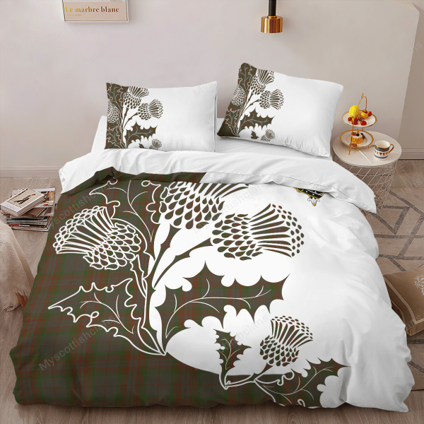 Gray Tartan Crest Bedding Set - Thistle Style Discount