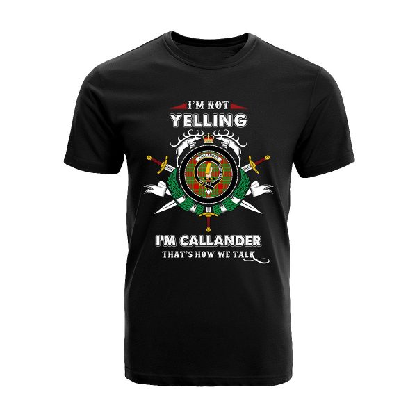 Callander Tartan Crest T-shirt - I m not yelling style Hot on Sale