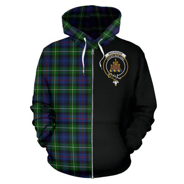 Mackenzie Tartan Crest Zipper Hoodie - Half Of Me Style - SP For Discount