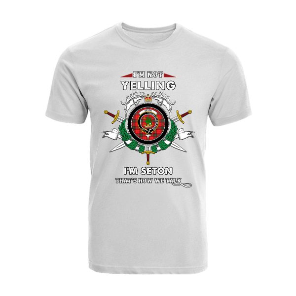 Seton Tartan Crest T-shirt - I m not yelling style Online Hot Sale - Image 3