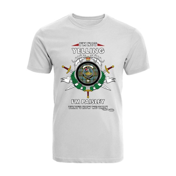 Paisley (or Pasley) Tartan Crest T-shirt - I m not yelling style Online Sale - Image 3