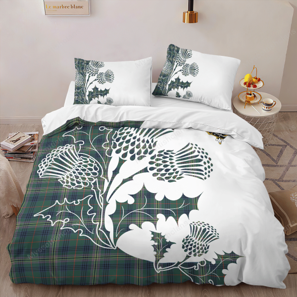 Kennedy Tartan Crest Bedding Set - Thistle Style For Discount