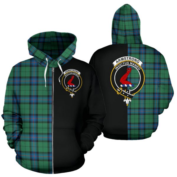 Armstrong Ancient Tartan Crest Zipper Hoodie - Half Of Me Style SP Online Sale