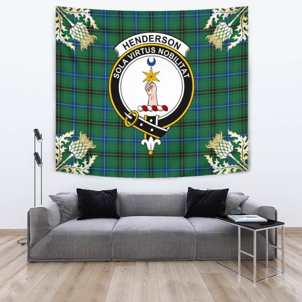 Henderson Ancient Tartan Crest Tapestry - Thistle Style on Sale