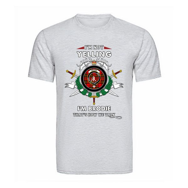 Brodie Tartan Crest T-shirt - I m not yelling style For Sale - Image 5