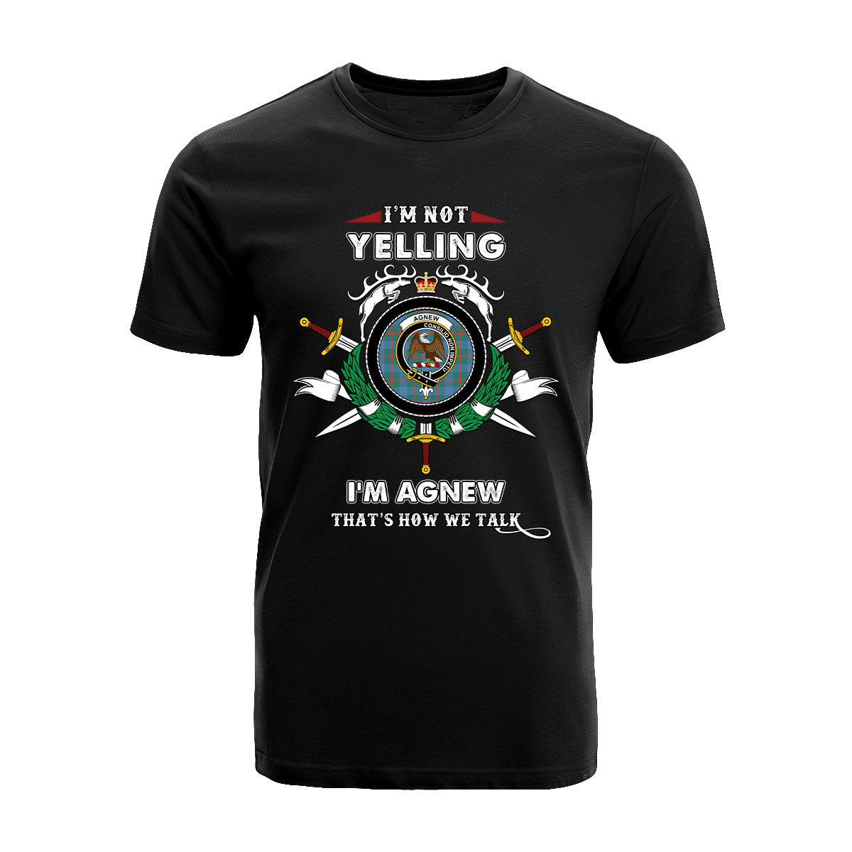 Agnew Tartan Crest T-shirt – I m not yelling style Online Sale
