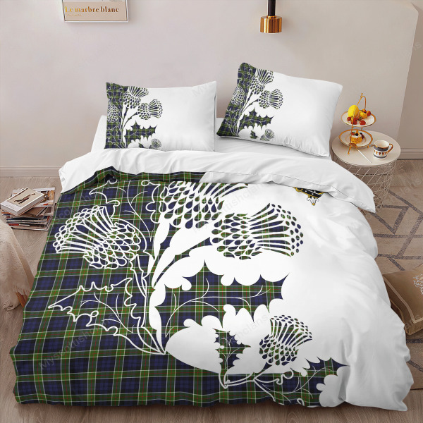 Colquhoun Tartan Crest Bedding Set - Thistle Style Discount