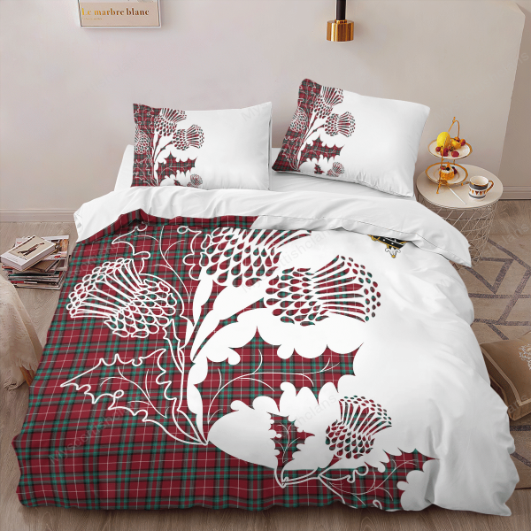 Stewart (Stuart) of Bute Tartan Crest Bedding Set - Thistle Style Online