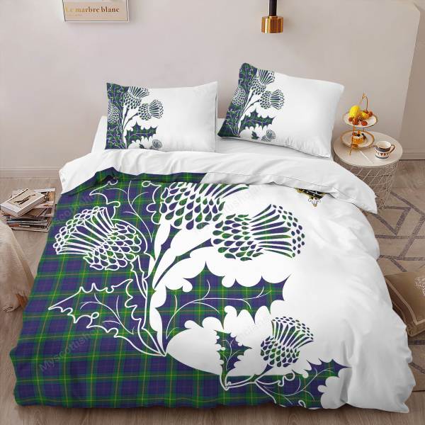Boyle Tartan Crest Bedding Set - Thistle Style Online now