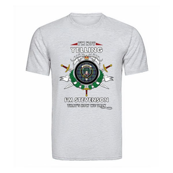 Stevenson Tartan Crest T-shirt - I m not yelling style Online now - Image 5