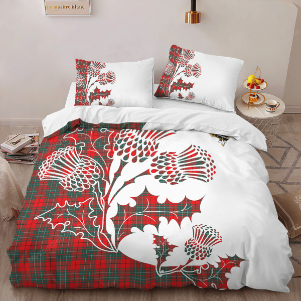 Cumming Tartan Crest Bedding Set - Thistle Style For Cheap