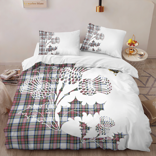 Dennistoun Tartan Crest Bedding Set - Thistle Style Cheap