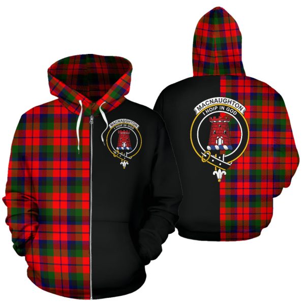 MacNaughton Modern Tartan Crest Zipper Hoodie - Half Of Me Style SP Online Hot Sale - Image 3