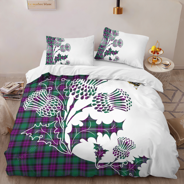 MacArthur Tartan Crest Bedding Set - Thistle Style on Sale