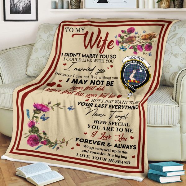 Scots Print Blanket - Cooper Tartan Crest Blanket To My Wife Style, Gift From Scottish Husband Cheap