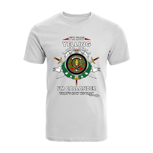 Callander Tartan Crest T-shirt - I m not yelling style Hot on Sale - Image 3