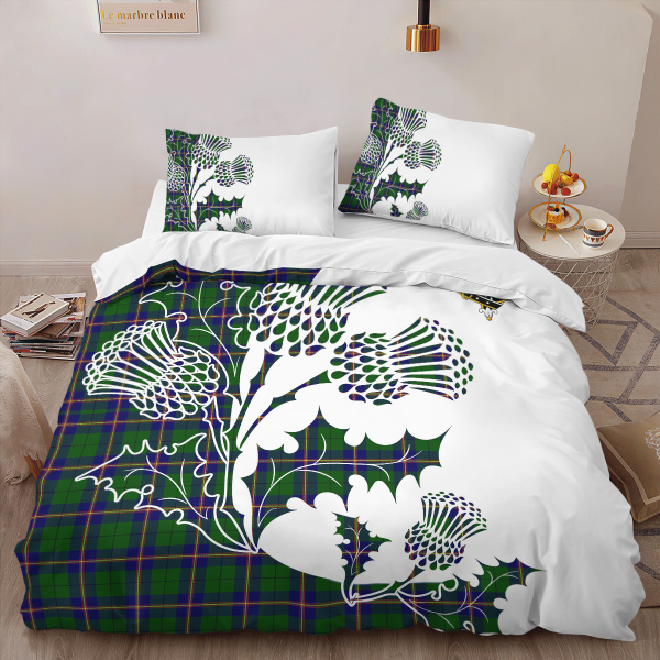 Carmichael Tartan Crest Bedding Set - Thistle Style For Discount