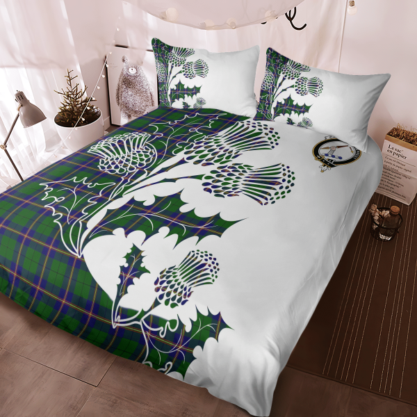 Carmichael Tartan Crest Bedding Set - Thistle Style For Discount - Image 4