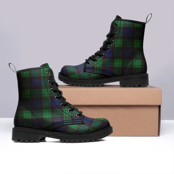 Stewart Old Modern Tartan Leather Boots For Sale