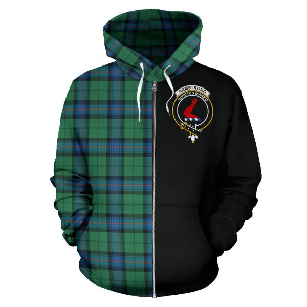 Armstrong Ancient Tartan Crest Zipper Hoodie - Half Of Me Style SP Online Sale - Image 2