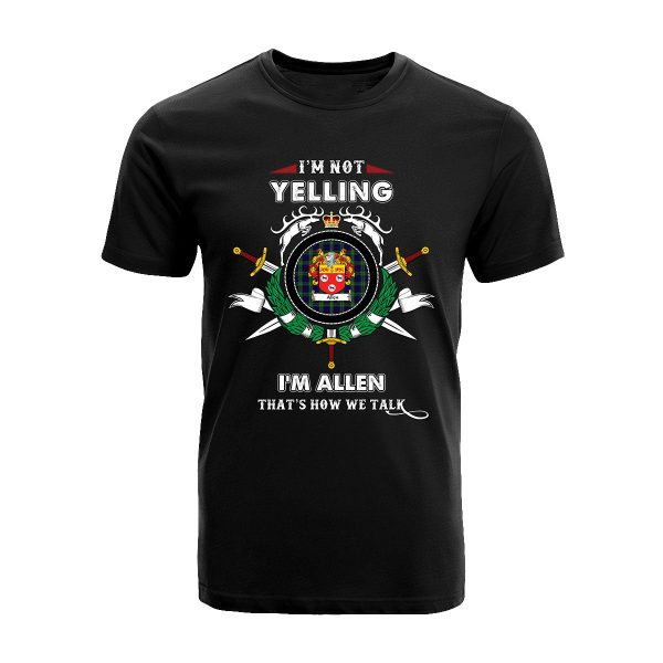 Allen Tartan Crest T-shirt - I m not yelling style Online Sale
